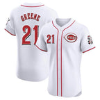 Johmsee C.Reds #21 Hunter Greene Player White Limited Elite Home Stitched Jerseys