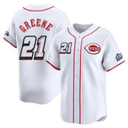 Johmsee C.Reds #21 Hunter Greene Player White Speedway Classic Home Limited Stitched Jerseys