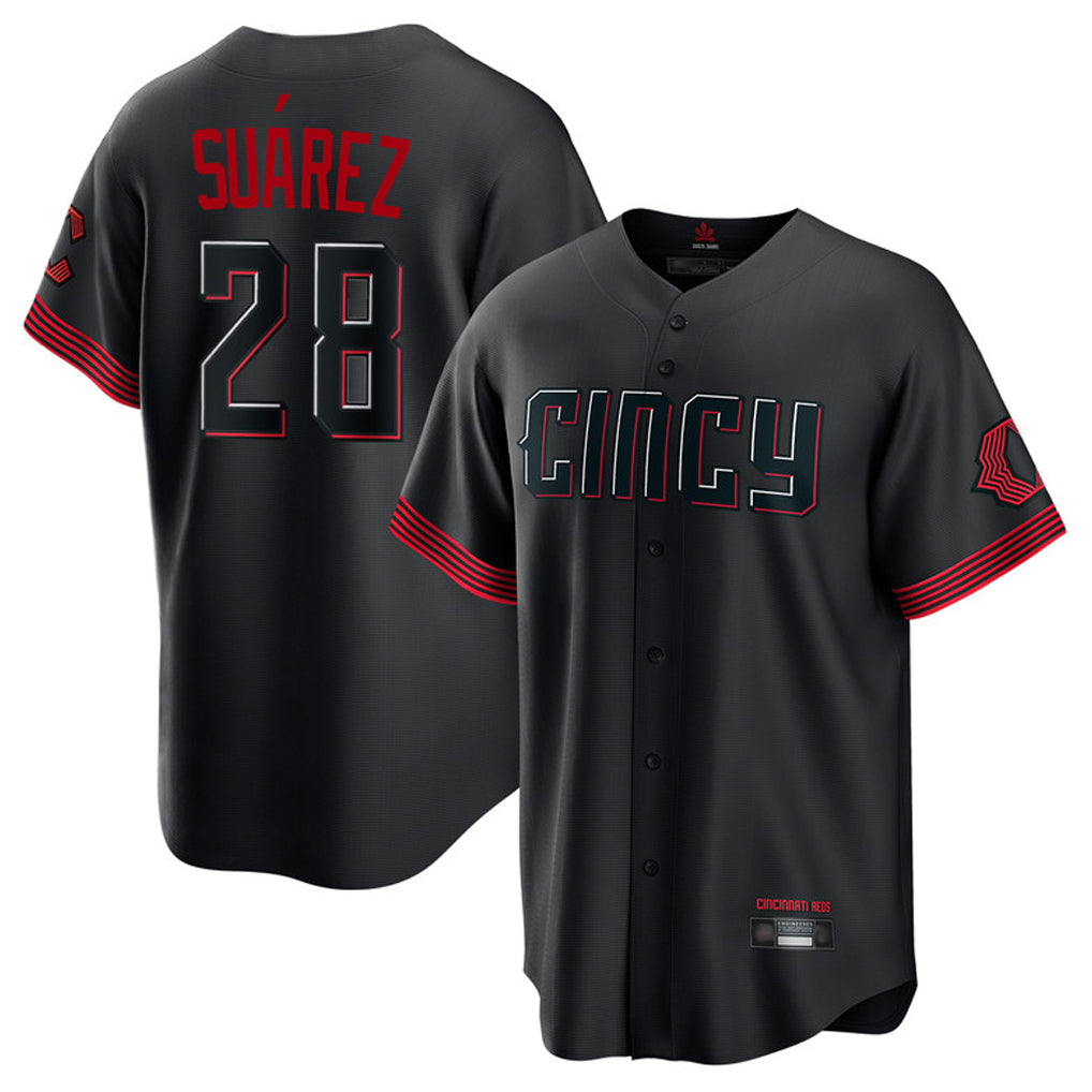 Johmsee C.Reds #28 Eugenio Suárez Player Black City Connect Home Game Stitched Jerseys