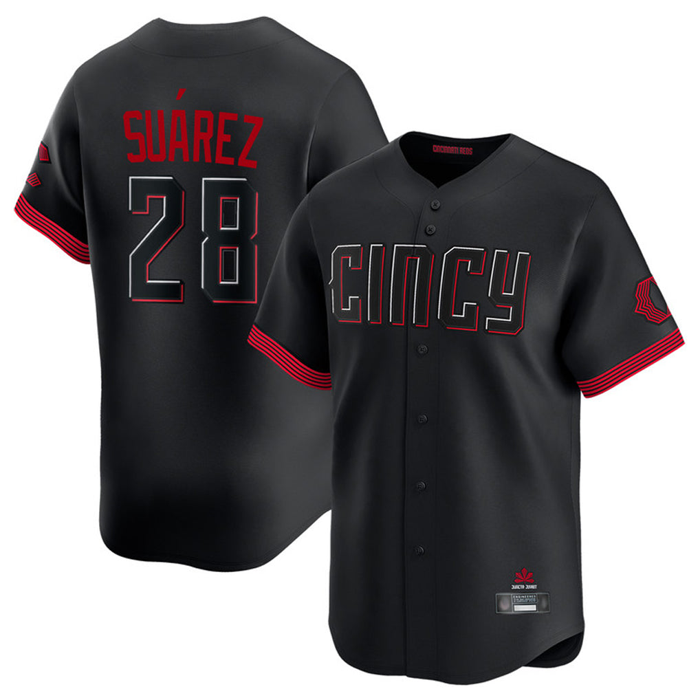 Johmsee C.Reds #28 Eugenio Suárez Player Black City Connect Home Limited Stitched Jerseys