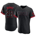Johmsee C.Reds #28 Eugenio Suárez Player Black City Connect Limited Elite Home Stitched Jerseys