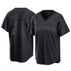 Johmsee C.Reds #28 Eugenio Suárez Player Black T-shirt Game Home Stitched Jerseys