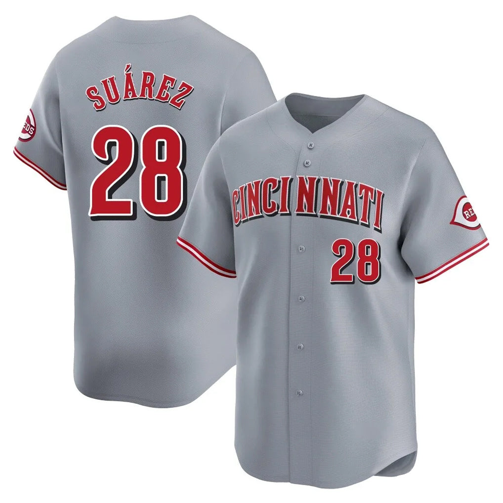 Johmsee C.Reds #28 Eugenio Suárez Player Gray Home Limited Stitched Jerseys