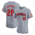 Johmsee C.Reds #28 Eugenio Suárez Player Gray Limited Elite Home Stitched Jerseys