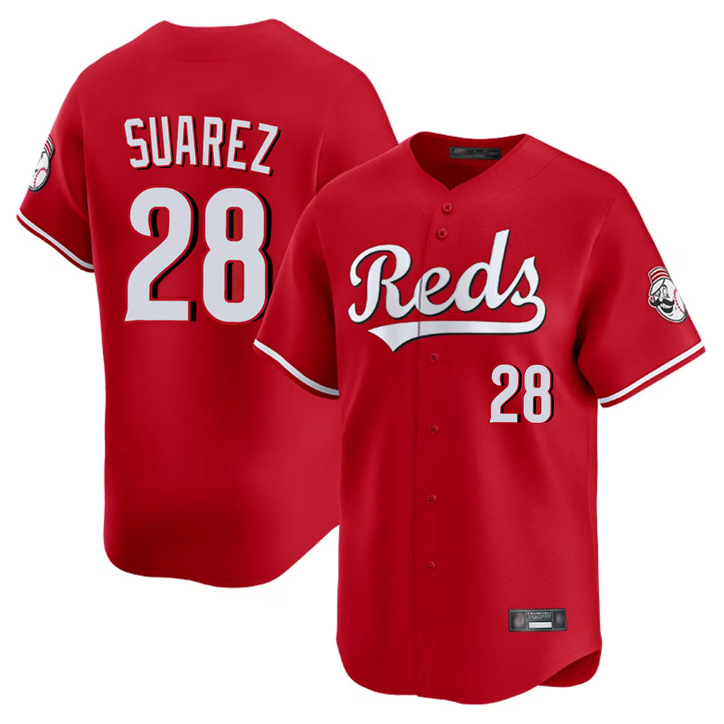 Johmsee C.Reds #28 Eugenio Suárez Player Red Home Limited Stitched Jerseys