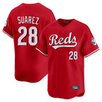 Johmsee C.Reds #28 Eugenio Suárez Player Red Home Limited Stitched Jerseys