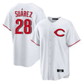Johmsee C.Reds #28 Eugenio Suárez Player White Home Game Stitched Jerseys