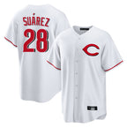 Johmsee C.Reds #28 Eugenio Suárez Player White Home Game Stitched Jerseys