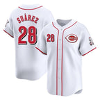 Johmsee C.Reds #28 Eugenio Suárez Player White Home Limited Stitched Jerseys