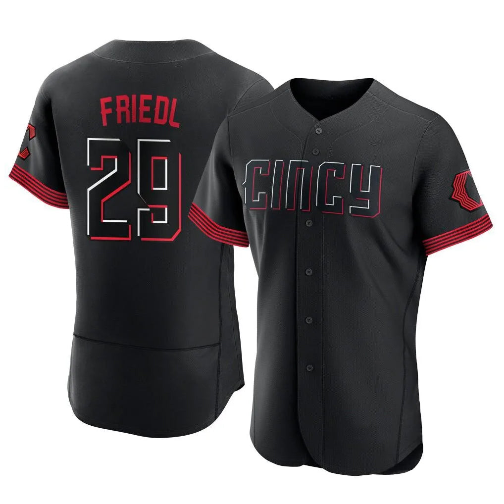 Johmsee C.Reds #29 TJ Friedl Player Black City Connect Limited Elite Home Stitched Jerseys