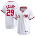 Johmsee C.Reds #29 TJ Friedl Player White Cooperstown Collection Limited T-shirt Home Stitched Jerseys