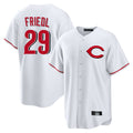 Johmsee C.Reds #29 TJ Friedl Player White Home Game Stitched Jerseys