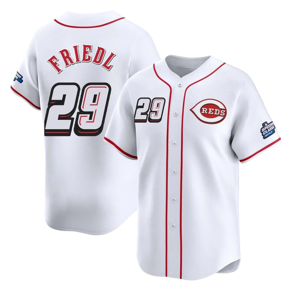 Johmsee C.Reds #29 TJ Friedl Player White Speedway Classic Home Limited Stitched Jerseys