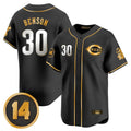 Johmsee C.Reds #30 Ken Griffey Player Black-Gold Vapor Premier Limited Home Stitched Jerseys