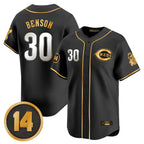 Johmsee C.Reds #30 Ken Griffey Player Black-Gold Vapor Premier Limited Home Stitched Jerseys