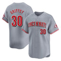 Johmsee C.Reds #30 Ken Griffey Player Gray Home Limited Stitched Jerseys