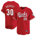 Johmsee C.Reds #30 Ken Griffey Player Red Home Limited Stitched Jerseys