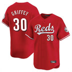 Johmsee C.Reds #30 Ken Griffey Player Red Home Limited Stitched Jerseys
