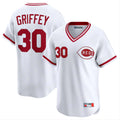 Johmsee C.Reds #30 Ken Griffey Player White Cooperstown Collection Limited T-shirt Home Stitched Jerseys