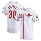 Johmsee C.Reds #30 Ken Griffey Player White Limited Elite Home Stitched Jerseys
