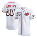 Johmsee C.Reds #30 Ken Griffey Player White Speedway Classic Limited Elite Home Stitched Jerseys
