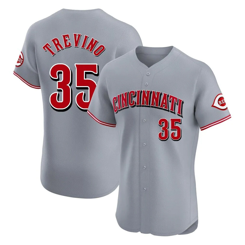 Johmsee C.Reds #35 Jose Trevino Player Gray Limited Elite Home Stitched Jerseys
