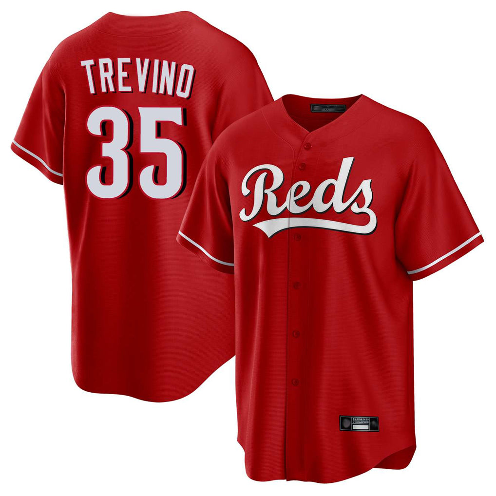 Johmsee C.Reds #35 Jose Trevino Player Red Home Game Stitched Jerseys