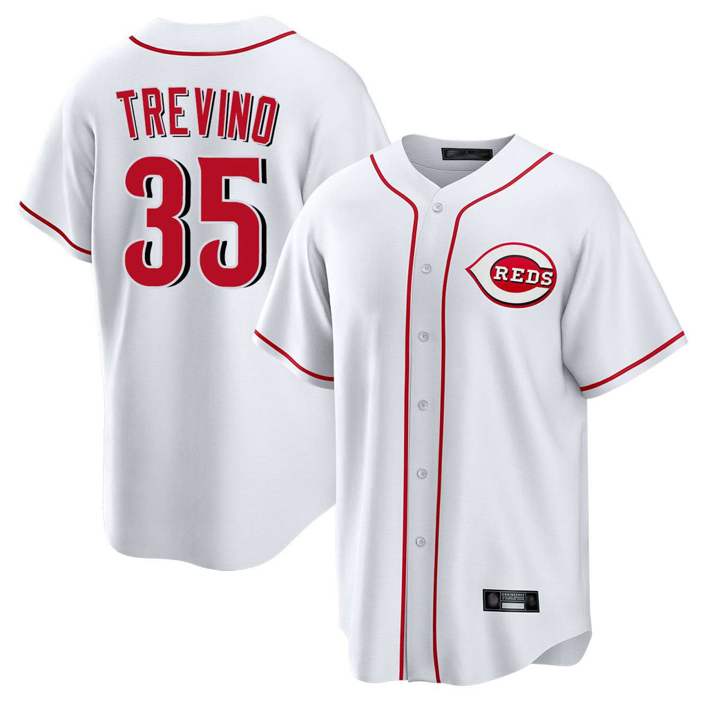 Johmsee C.Reds #35 Jose Trevino Player White Game Home Stitched Jerseys