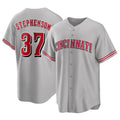 Johmsee C.Reds #37 Tyler Stephenson Player Gray Home Game Stitched Jerseys