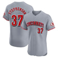 Johmsee C.Reds #37 Tyler Stephenson Player Gray Limited Elite Home Stitched Jerseys