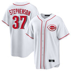 Johmsee C.Reds #37 Tyler Stephenson Player White Game Home Stitched Jerseys