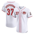 Johmsee C.Reds #37 Tyler Stephenson Player White Limited Elite Home Stitched Jerseys
