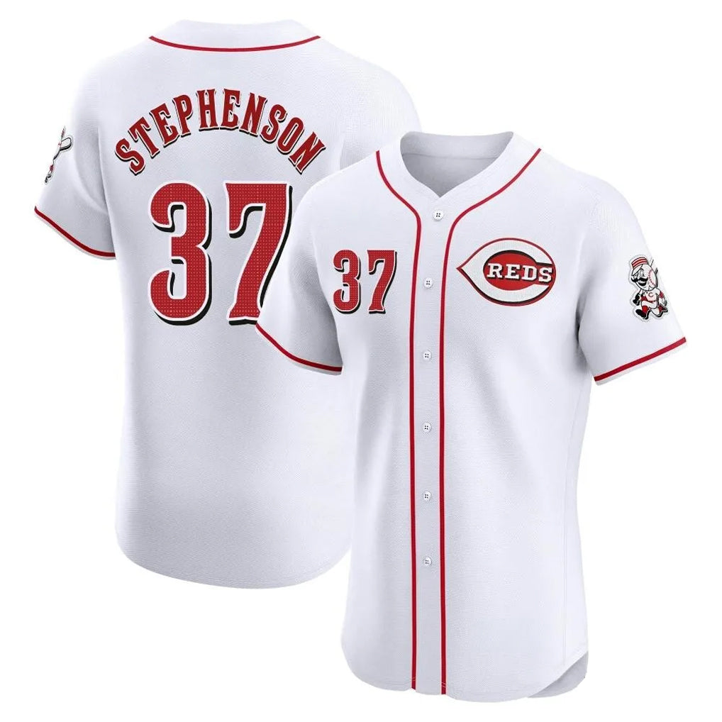 Johmsee C.Reds #37 Tyler Stephenson Player White Limited Elite Home Stitched Jerseys