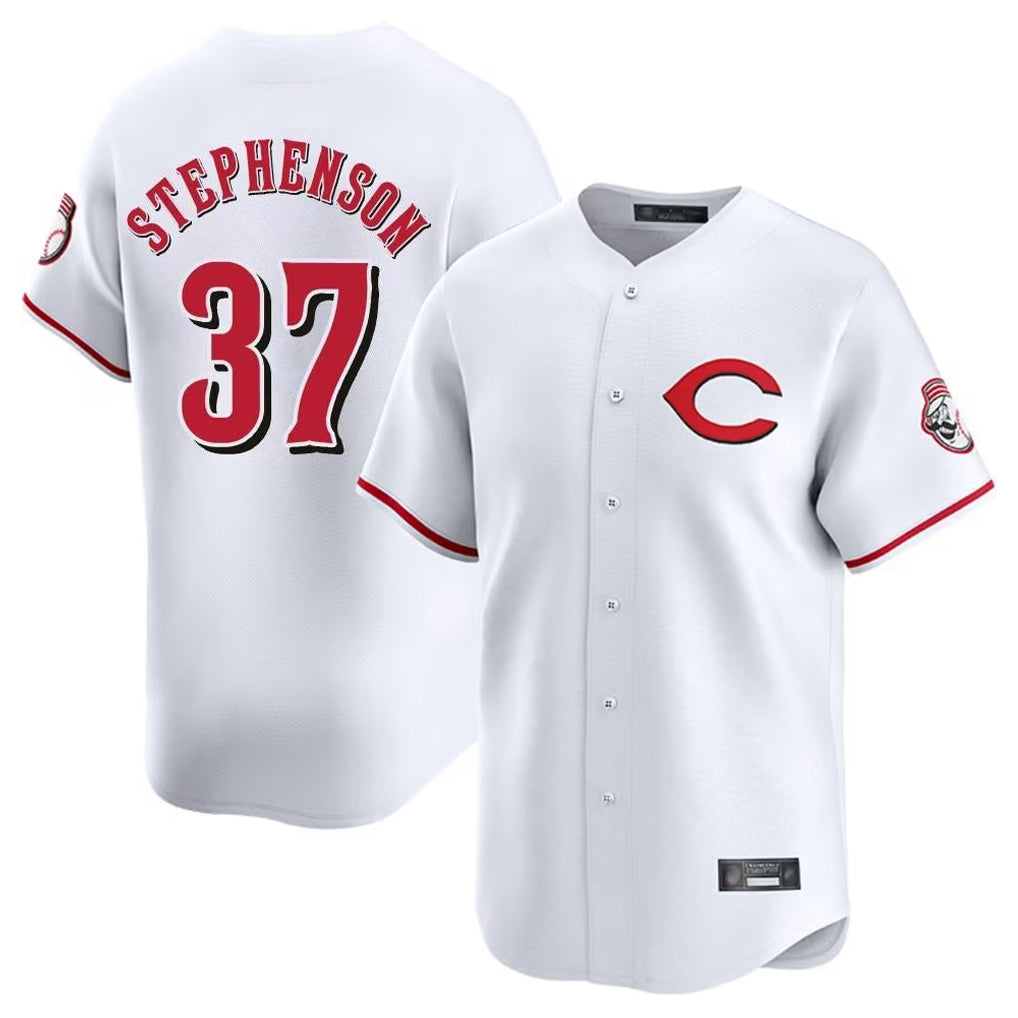 Johmsee C.Reds #37 Tyler Stephenson Player White Limited Home Stitched Jerseys