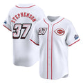 Johmsee C.Reds #37 Tyler Stephenson Player White Speedway Classic Home Limited Stitched Jerseys