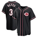 Johmsee C.Reds #3 Ke'Bryan Hayes Player Black Fashion Out Home Game Stitched Jerseys