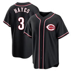 Johmsee C.Reds #3 Ke'Bryan Hayes Player Black Fashion Out Home Game Stitched Jerseys