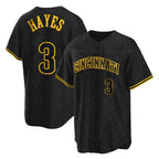 Johmsee C.Reds #3 Ke'Bryan Hayes Player Black Snake Skin City Home Stitched Jerseys