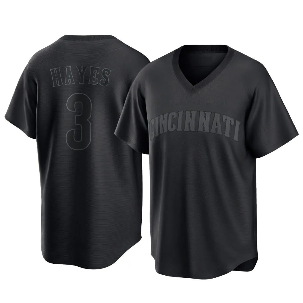 Johmsee C.Reds #3 Ke'Bryan Hayes Player Black T-shirt Game Home Stitched Jerseys