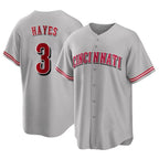 Johmsee C.Reds #3 Ke'Bryan Hayes Player Gray Home Game Stitched Jerseys