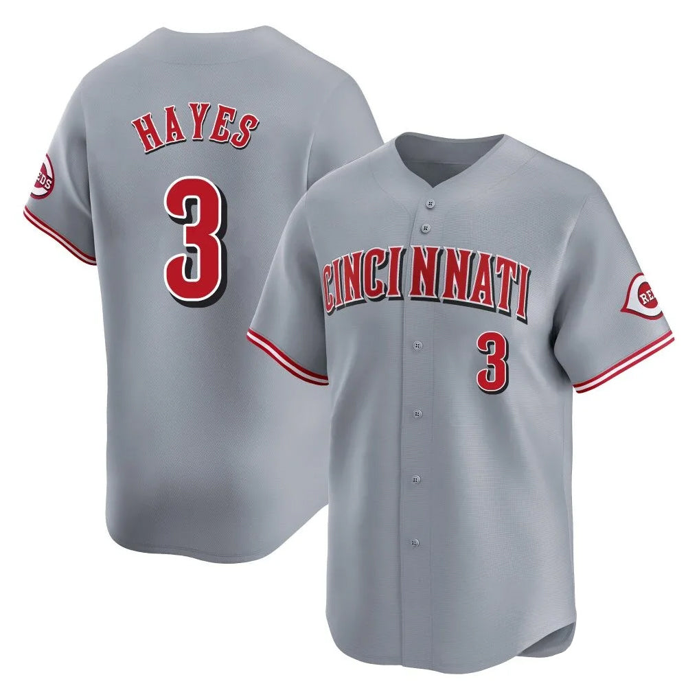 Johmsee C.Reds #3 Ke'Bryan Hayes Player Gray Home Limited Stitched Jerseys