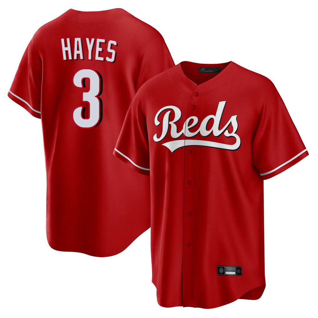 Johmsee C.Reds #3 Ke'Bryan Hayes Player Red Home Game Stitched Jerseys