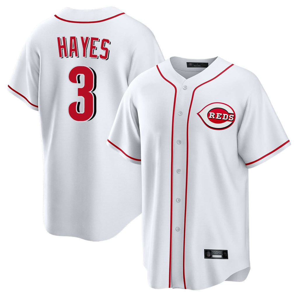 Johmsee C.Reds #3 Ke'Bryan Hayes Player White Game Home Stitched Jerseys
