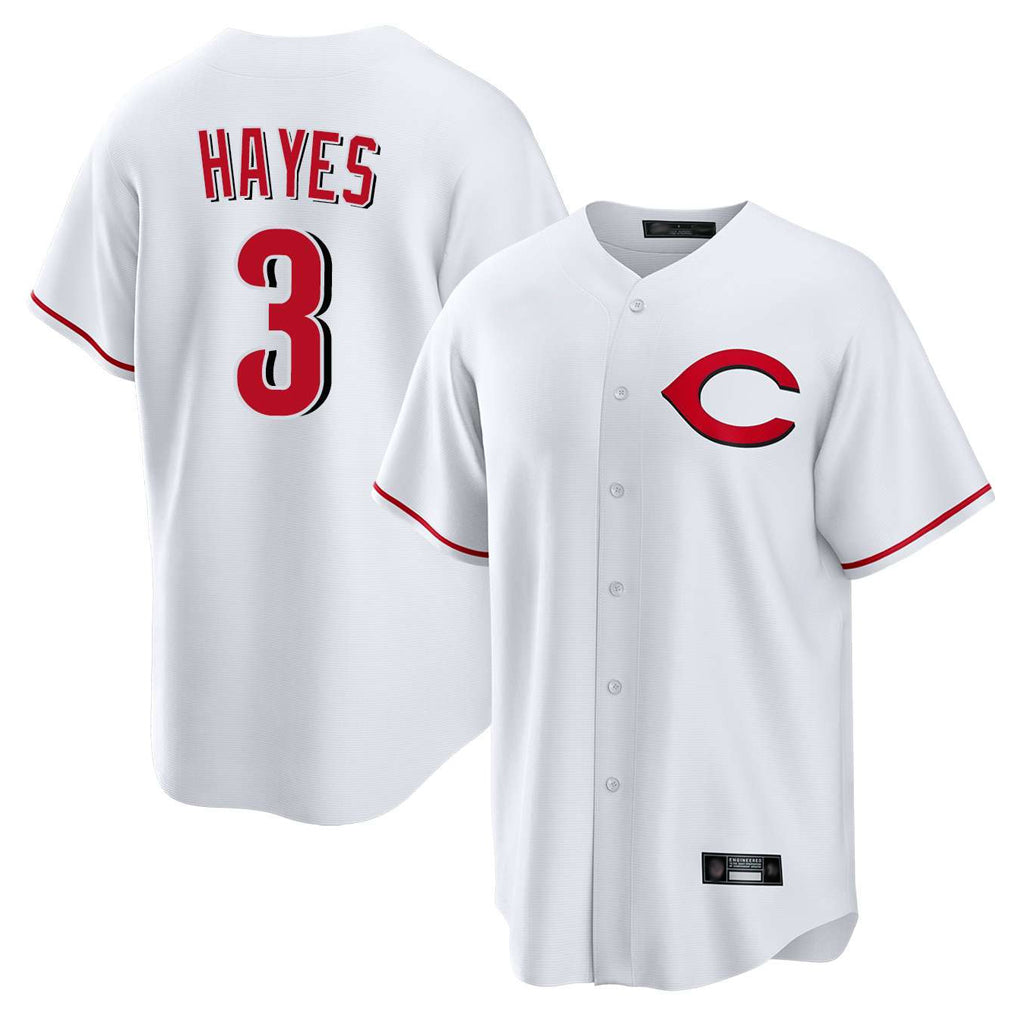 Johmsee C.Reds #3 Ke'Bryan Hayes Player White Home Game Stitched Jerseys