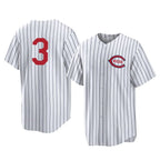 Johmsee C.Reds #3 Ke'Bryan Hayes Player White Stripe Field of Dreams Game Home Stitched Jerseys