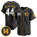 Johmsee C.Reds #44 Elly De La Cruz Player Black-Gold Vapor Premier Limited Home Stitched Jerseys