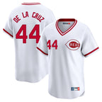 Johmsee C.Reds #44 Elly De La Cruz Player White Cooperstown Collection Limited T-shirt Home Stitched Jerseys