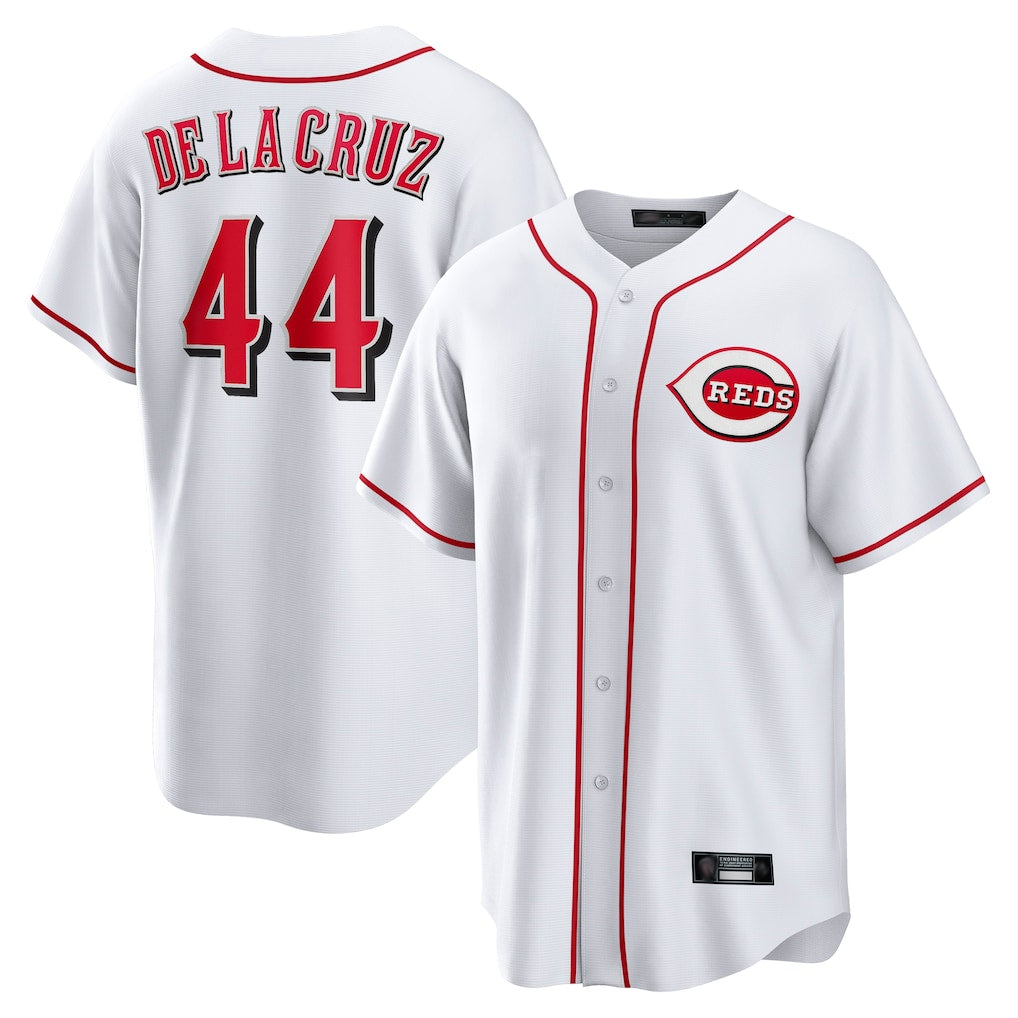 Johmsee C.Reds #44 Elly De La Cruz Player White Game Home Stitched Jerseys