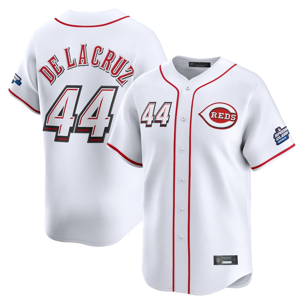 Johmsee C.Reds #44 Elly De La Cruz Player White Speedway Classic Home Limited Stitched Jerseys