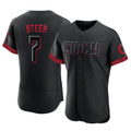 Johmsee C.Reds #7 Spencer Steer Player Black City Connect Limited Elite Home Stitched Jerseys